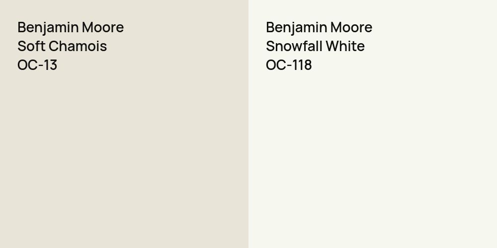 Benjamin Moore Soft Chamois vs. Benjamin Moore Snowfall White