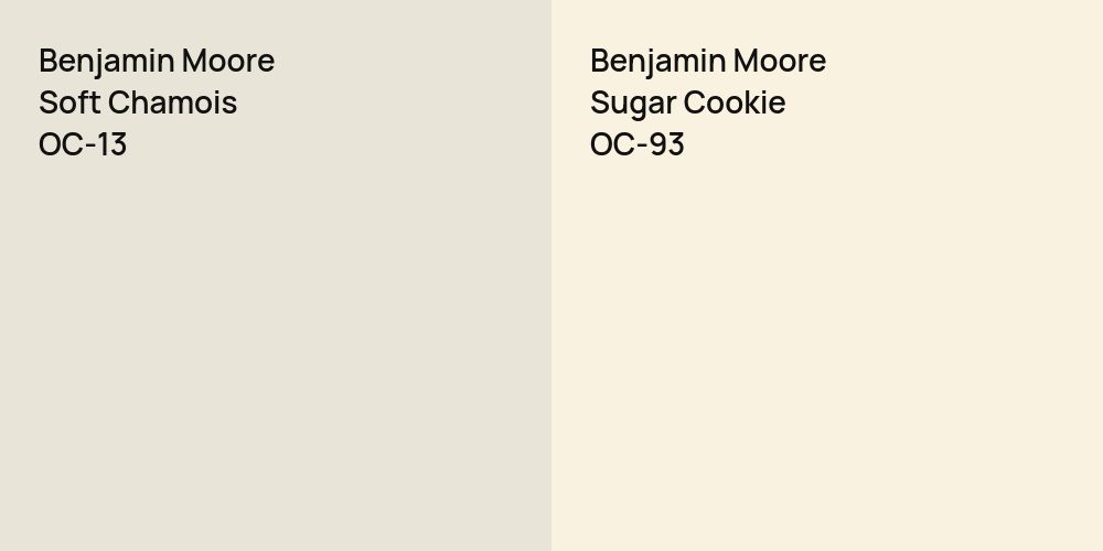 Benjamin Moore Soft Chamois vs. Benjamin Moore Sugar Cookie