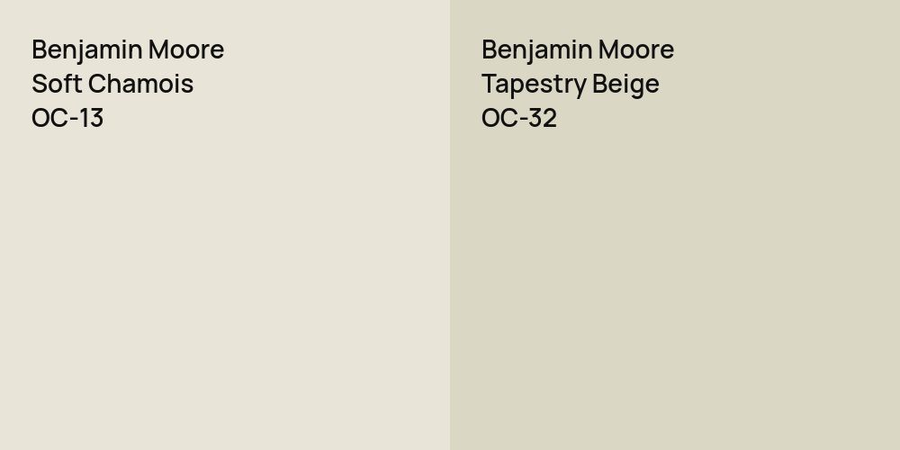 Benjamin Moore Soft Chamois vs. Benjamin Moore Tapestry Beige