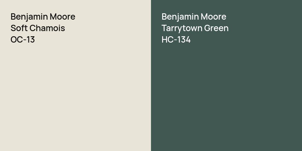 Benjamin Moore Soft Chamois vs. Benjamin Moore Tarrytown Green