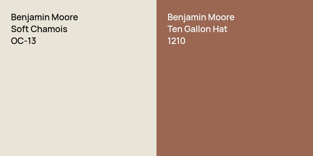 Benjamin Moore Soft Chamois vs. Benjamin Moore Ten Gallon Hat