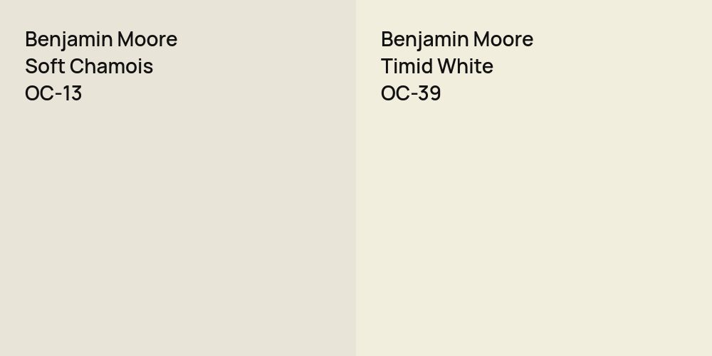 Benjamin Moore Soft Chamois vs. Benjamin Moore Timid White