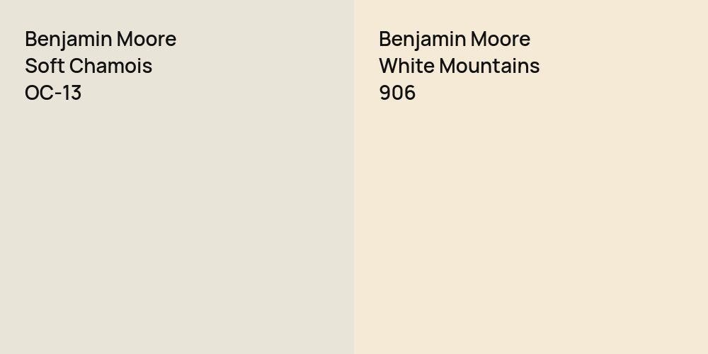 Benjamin Moore Soft Chamois vs. Benjamin Moore White Mountains