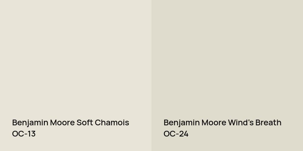 Benjamin Moore Soft Chamois vs. Benjamin Moore Wind's Breath