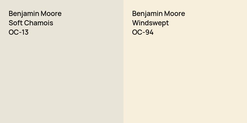 Benjamin Moore Soft Chamois vs. Benjamin Moore Windswept