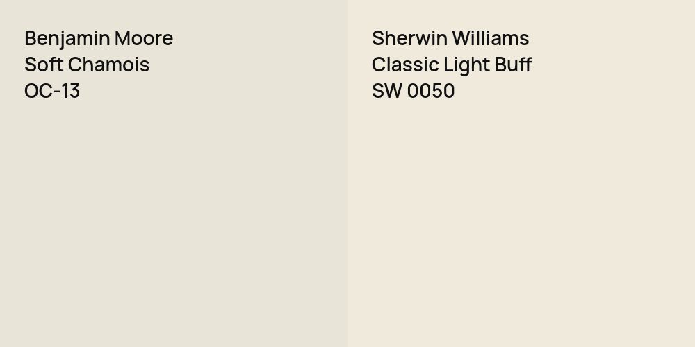 Benjamin Moore Soft Chamois vs. Sherwin Williams Classic Light Buff