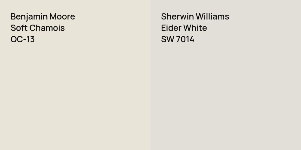 Benjamin Moore Soft Chamois vs. Sherwin Williams Eider White