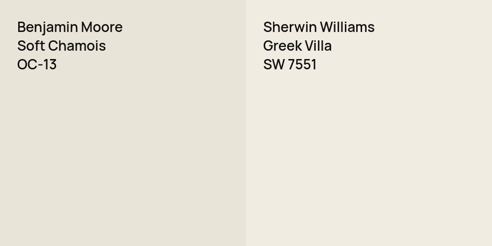 Benjamin Moore Soft Chamois vs. Sherwin Williams Greek Villa