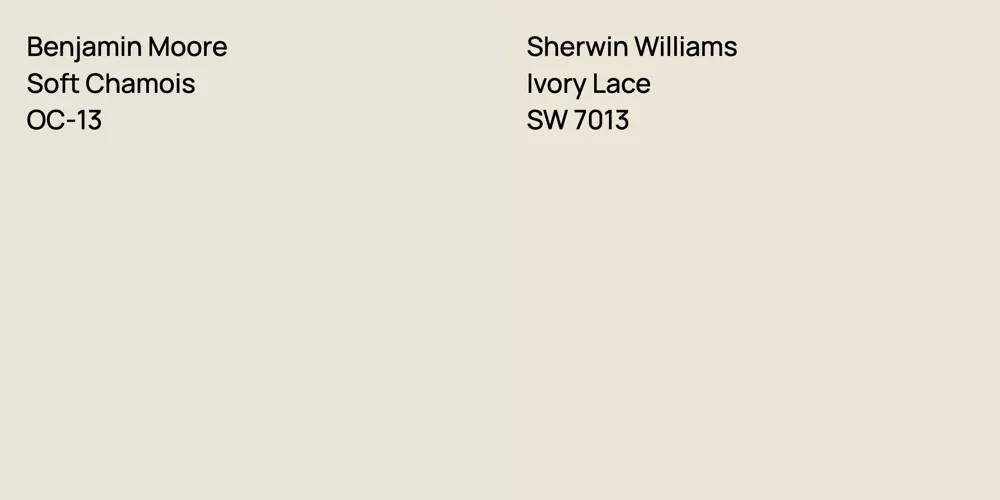 Benjamin Moore Soft Chamois vs. Sherwin Williams Ivory Lace