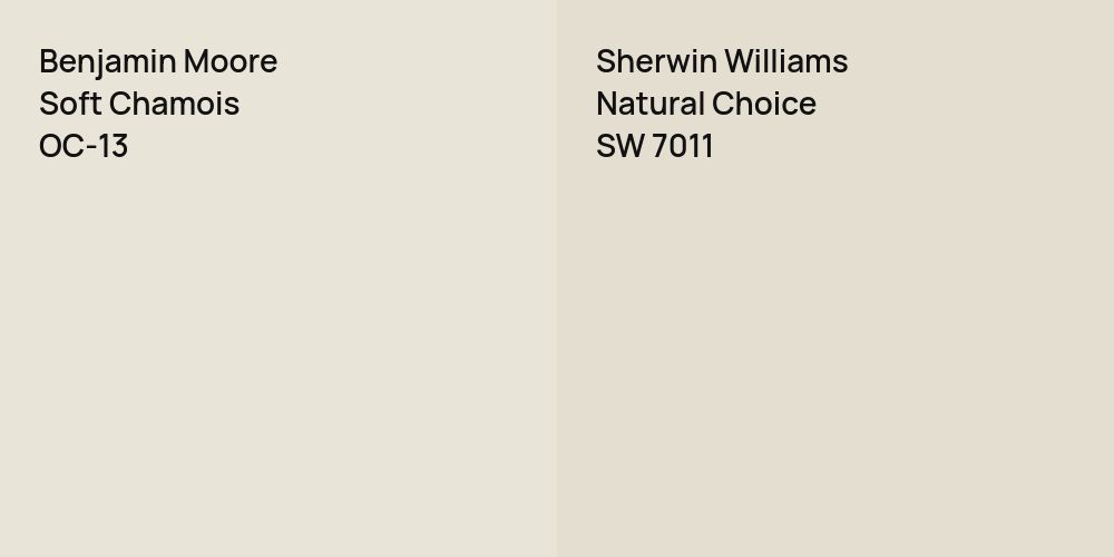 Benjamin Moore Soft Chamois vs. Sherwin Williams Natural Choice