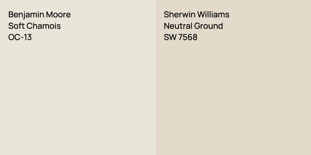 Benjamin Moore Soft Chamois vs. Sherwin Williams Neutral Ground