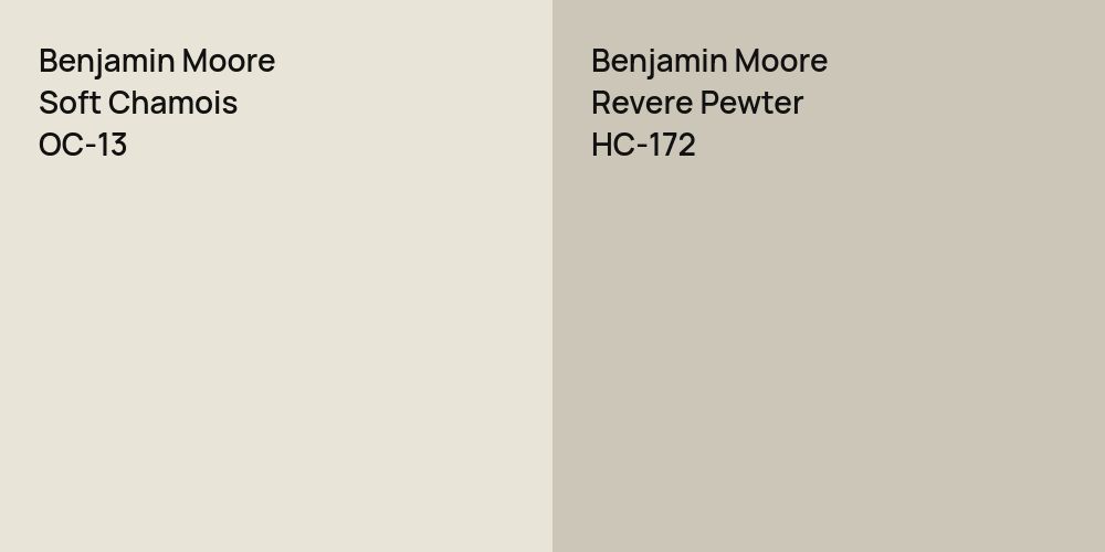 Benjamin Moore Soft Chamois vs. Benjamin Moore Revere Pewter