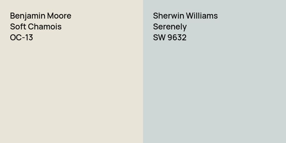 Benjamin Moore Soft Chamois vs. Sherwin Williams Serenely