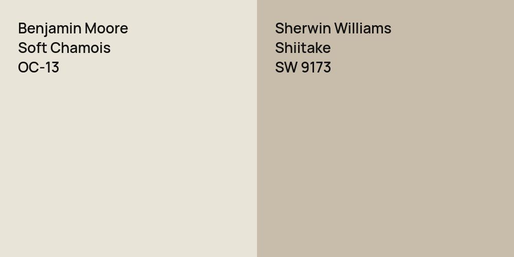 Benjamin Moore Soft Chamois vs. Sherwin Williams Shiitake