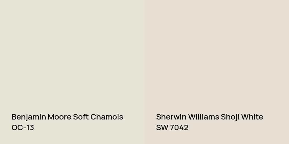 Benjamin Moore Soft Chamois vs. Sherwin Williams Shoji White