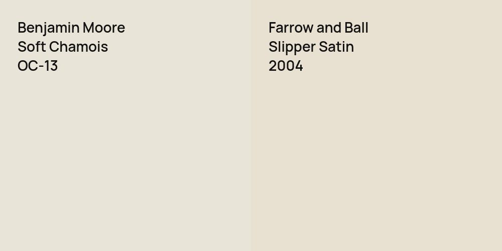 Benjamin Moore Soft Chamois vs. Farrow and Ball Slipper Satin