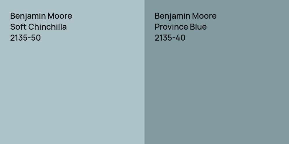 Benjamin Moore Soft Chinchilla vs. Benjamin Moore Province Blue