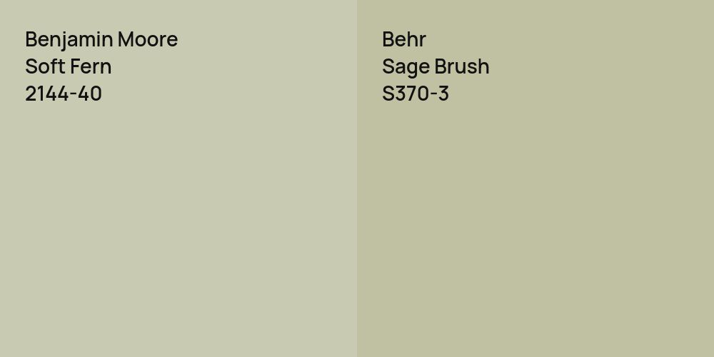 Benjamin Moore Soft Fern vs. Behr Sage Brush