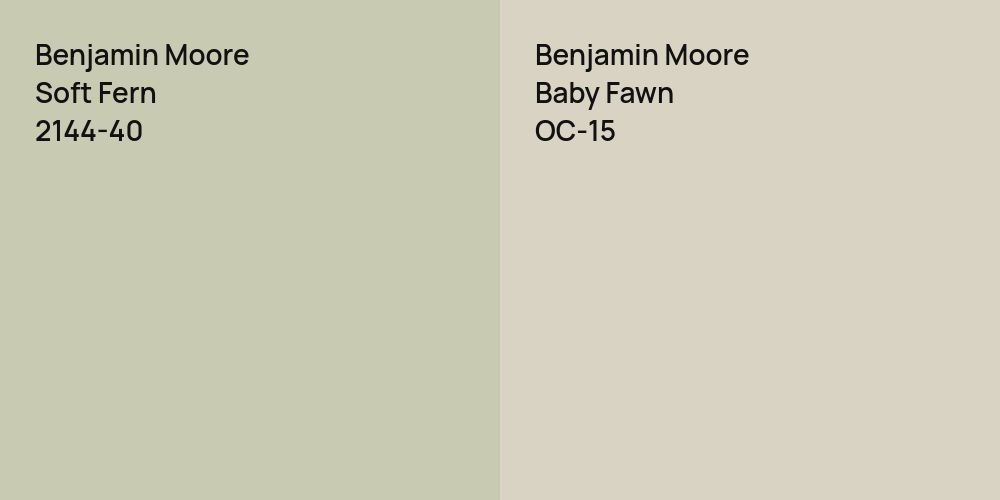 Benjamin Moore Soft Fern vs. Benjamin Moore Baby Fawn