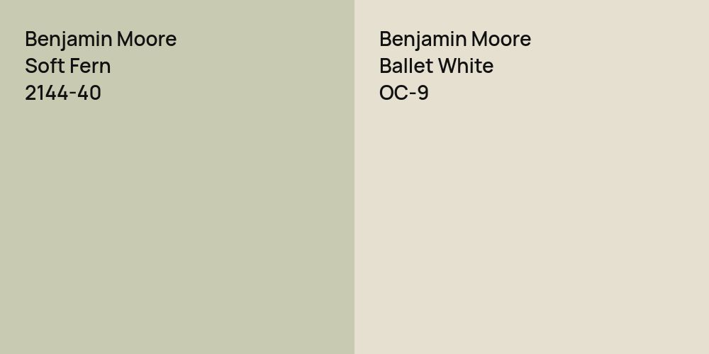 Benjamin Moore Soft Fern vs. Benjamin Moore Ballet White