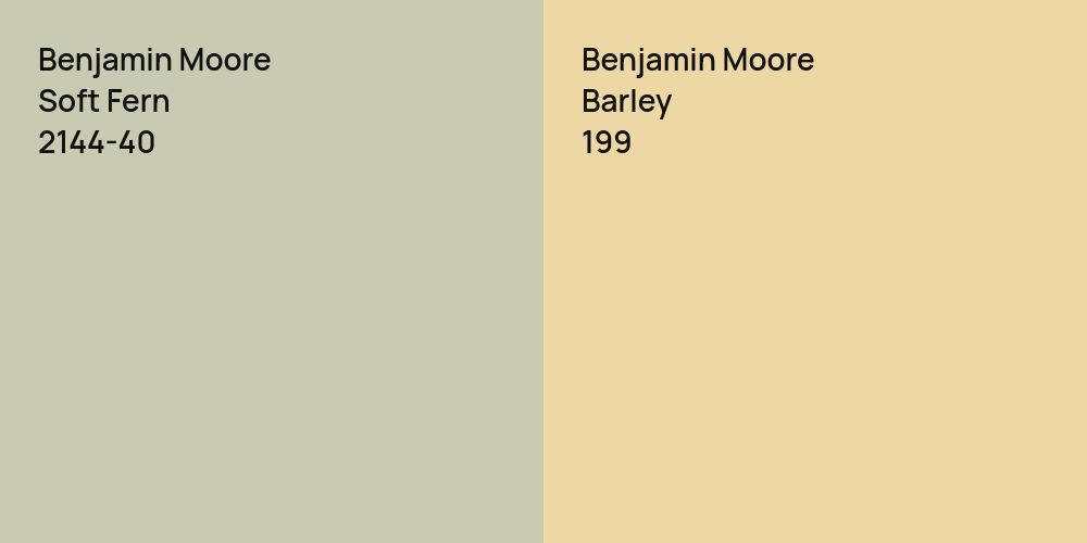 Benjamin Moore Soft Fern vs. Benjamin Moore Barley