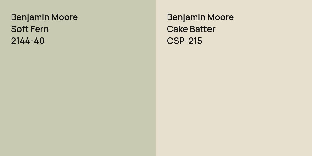 Benjamin Moore Soft Fern vs. Benjamin Moore Cake Batter