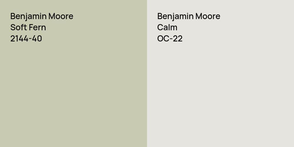 Benjamin Moore Soft Fern vs. Benjamin Moore Calm