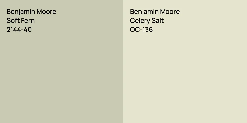 Benjamin Moore Soft Fern vs. Benjamin Moore Celery Salt