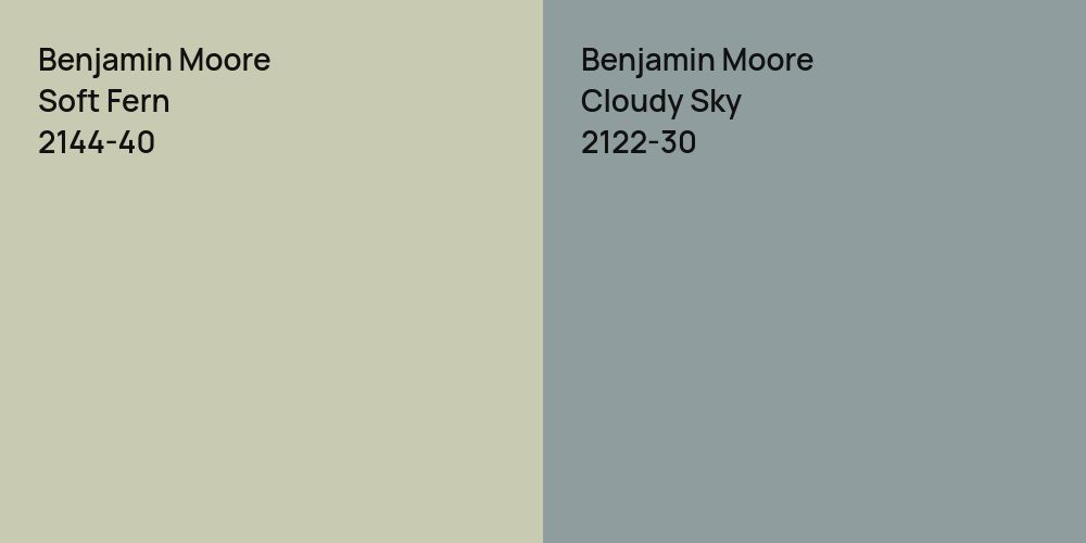 Benjamin Moore Soft Fern vs. Benjamin Moore Cloudy Sky