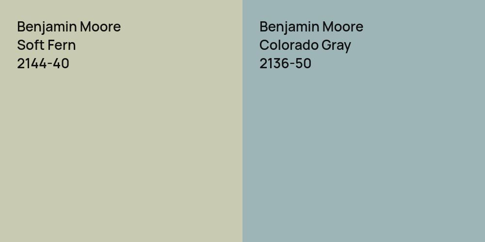 Benjamin Moore Soft Fern vs. Benjamin Moore Colorado Gray