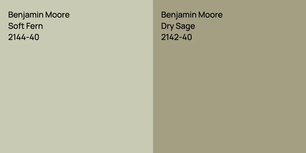 Benjamin Moore Soft Fern vs. Benjamin Moore Dry Sage