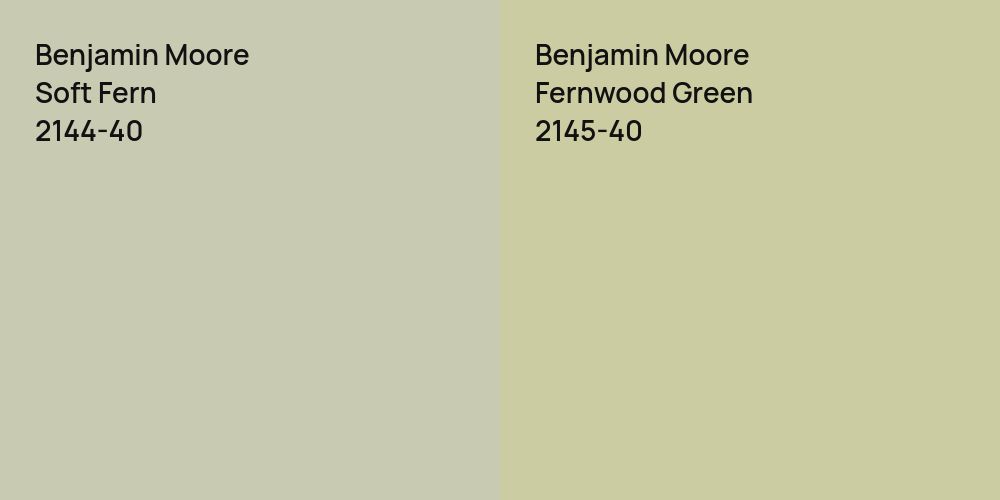 Benjamin Moore Soft Fern vs. Benjamin Moore Fernwood Green