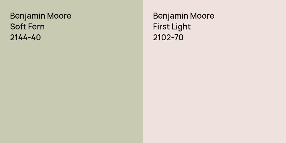 Benjamin Moore Soft Fern vs. Benjamin Moore First Light