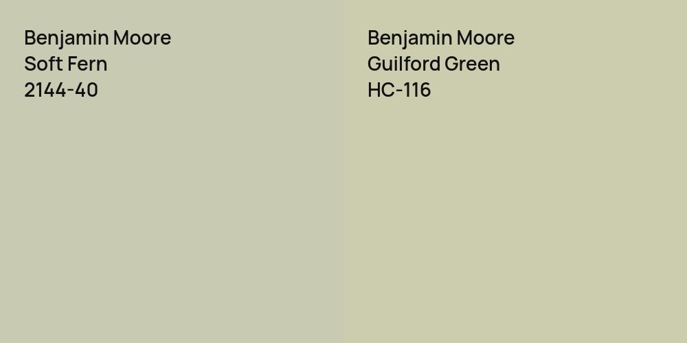 Benjamin Moore Soft Fern vs. Benjamin Moore Guilford Green