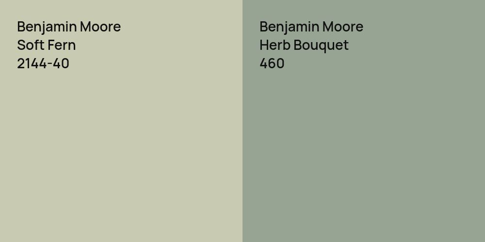 Benjamin Moore Soft Fern vs. Benjamin Moore Herb Bouquet