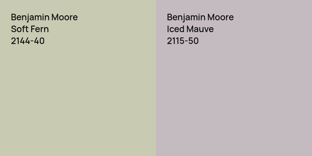 Benjamin Moore Soft Fern vs. Benjamin Moore Iced Mauve