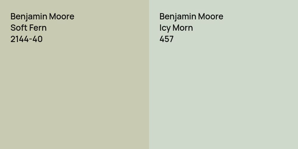 Benjamin Moore Soft Fern vs. Benjamin Moore Icy Morn