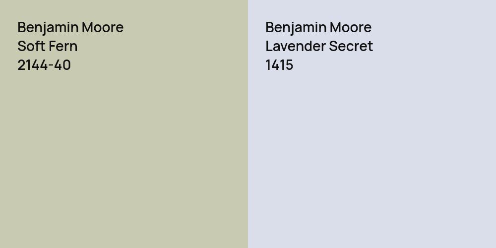 Benjamin Moore Soft Fern vs. Benjamin Moore Lavender Secret