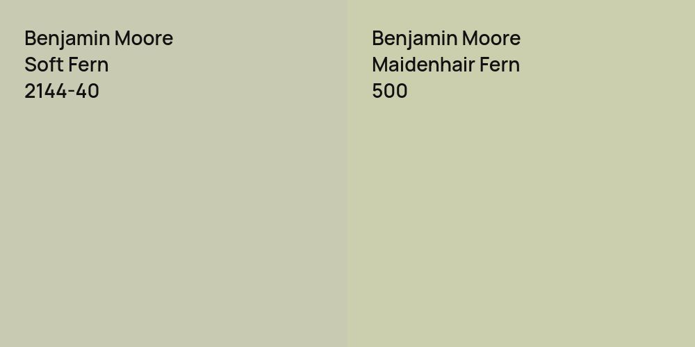 Benjamin Moore Soft Fern vs. Benjamin Moore Maidenhair Fern