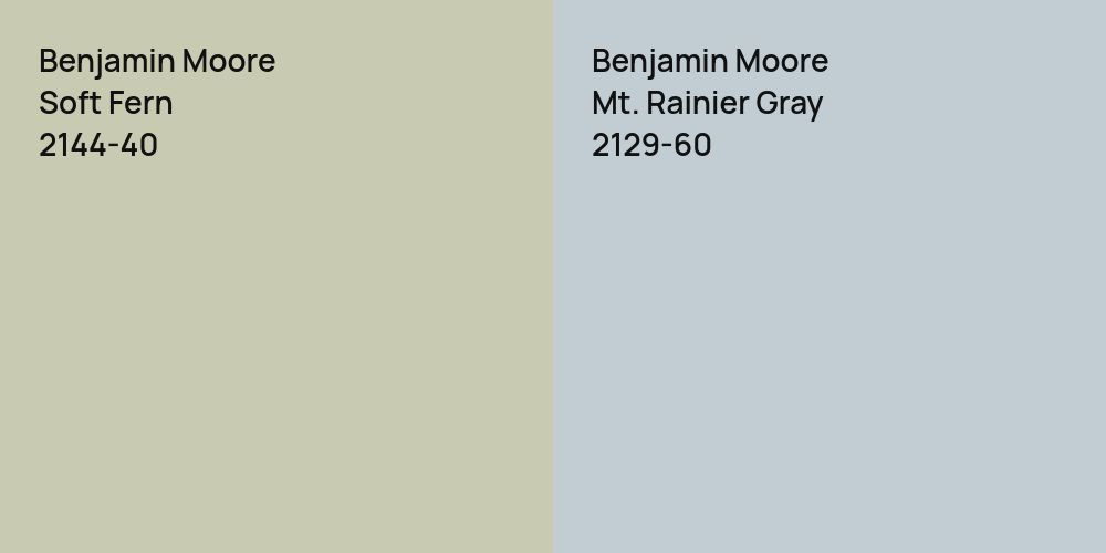 Benjamin Moore Soft Fern vs. Benjamin Moore Mt. Rainier Gray