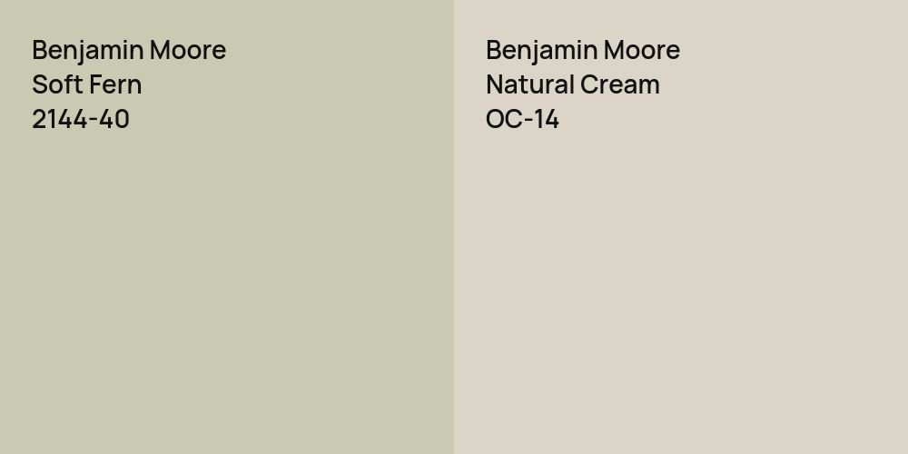 Benjamin Moore Soft Fern vs. Benjamin Moore Natural Cream