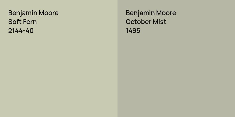 Benjamin Moore Soft Fern vs. Benjamin Moore October Mist