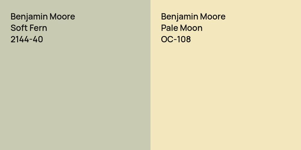 Benjamin Moore Soft Fern vs. Benjamin Moore Pale Moon