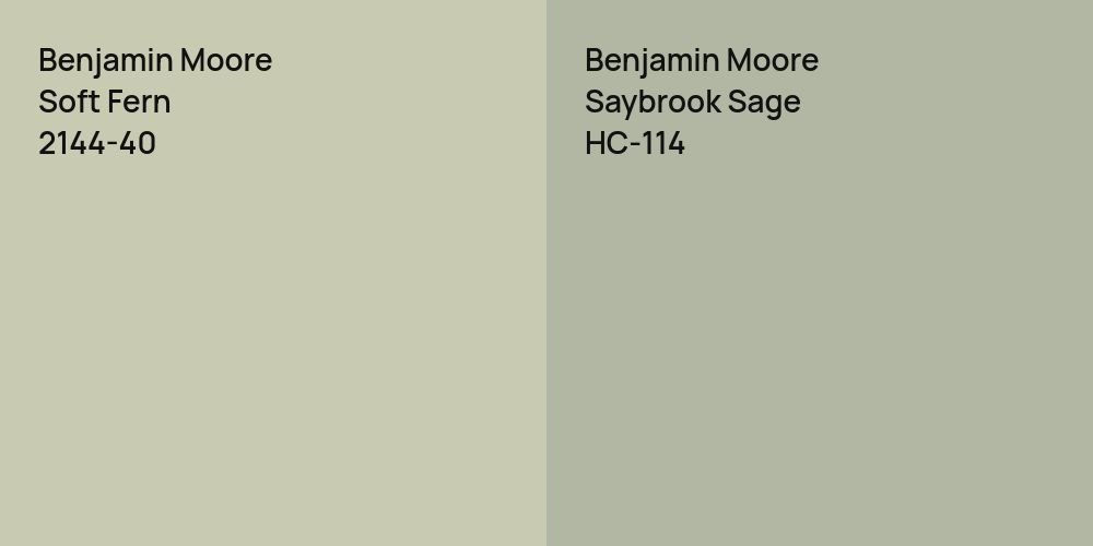 Benjamin Moore Soft Fern vs. Benjamin Moore Saybrook Sage