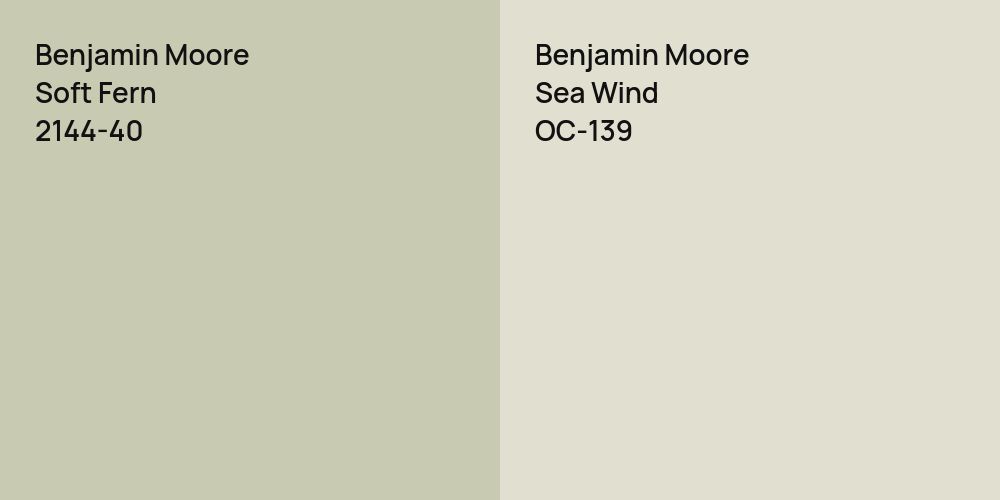 Benjamin Moore Soft Fern vs. Benjamin Moore Sea Wind