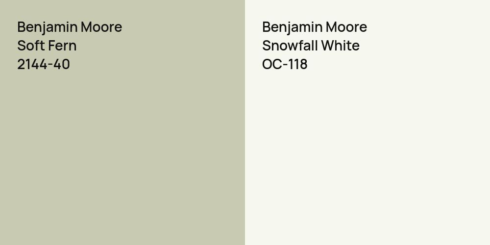 Benjamin Moore Soft Fern vs. Benjamin Moore Snowfall White