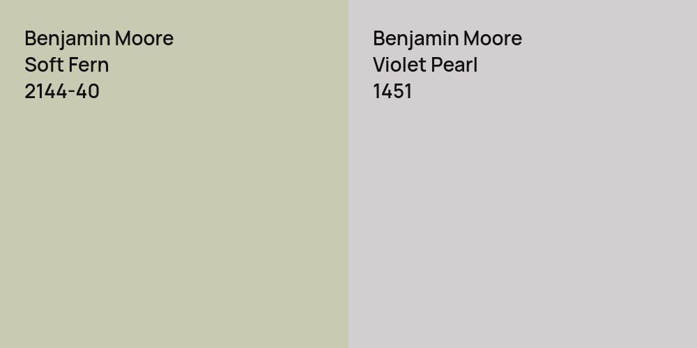 Benjamin Moore Soft Fern vs. Benjamin Moore Violet Pearl