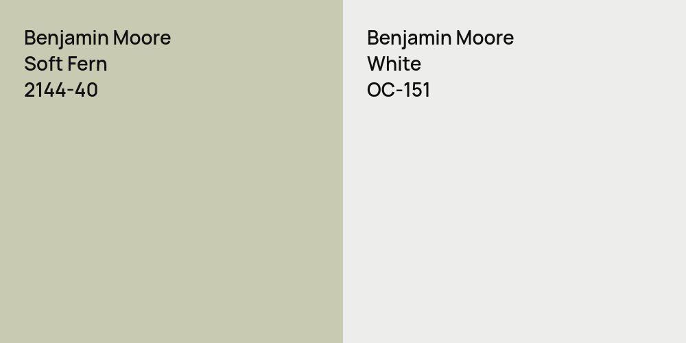 Benjamin Moore Soft Fern vs. Benjamin Moore White