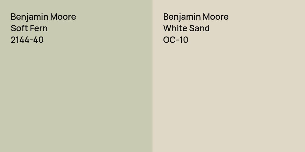 Benjamin Moore Soft Fern vs. Benjamin Moore White Sand