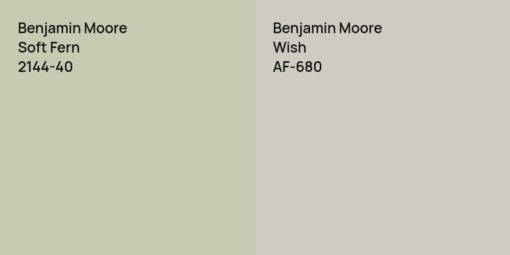 Benjamin Moore Soft Fern vs. Benjamin Moore Wish